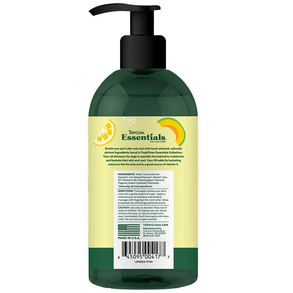 15% OFF: Tropiclean Essentials Yuzu Fruit Moisturizing Dog Shampoo 16oz