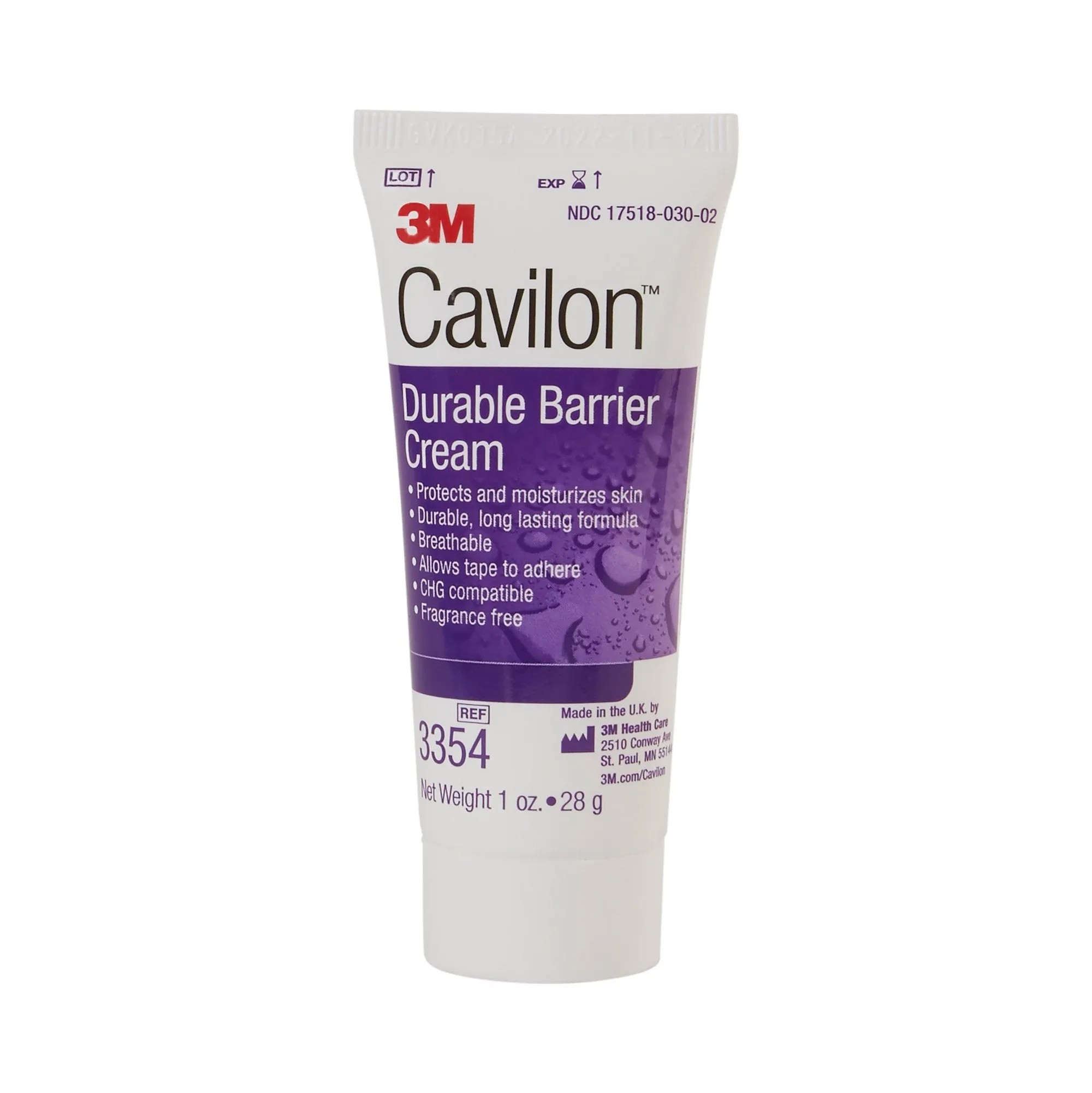 3M Cavilon Skin Protectant, Unscented Cream, 28 Gram Tube, 1 Case of 48