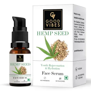 Good Vibes Hemp Seed Hydrating Face Serum | Moisturizing , Anti-Ageing | Vegan, No Parabens, No Sulphates, No Silicones, No Animal Testing (10 ml)