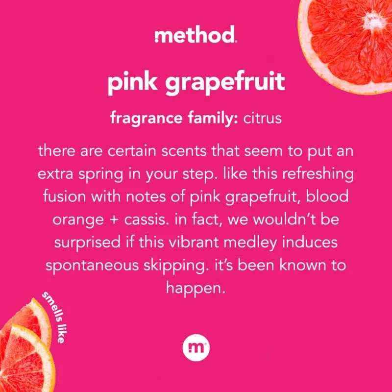 Method Pink Grapefruit Scent Gel Hand Wash 12 oz