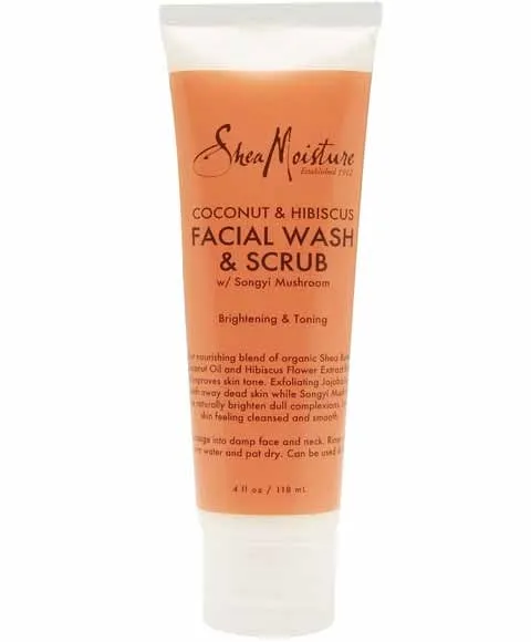 Shea Moisture Coconut And Hibiscus Facial Wash And Scrub 118ml