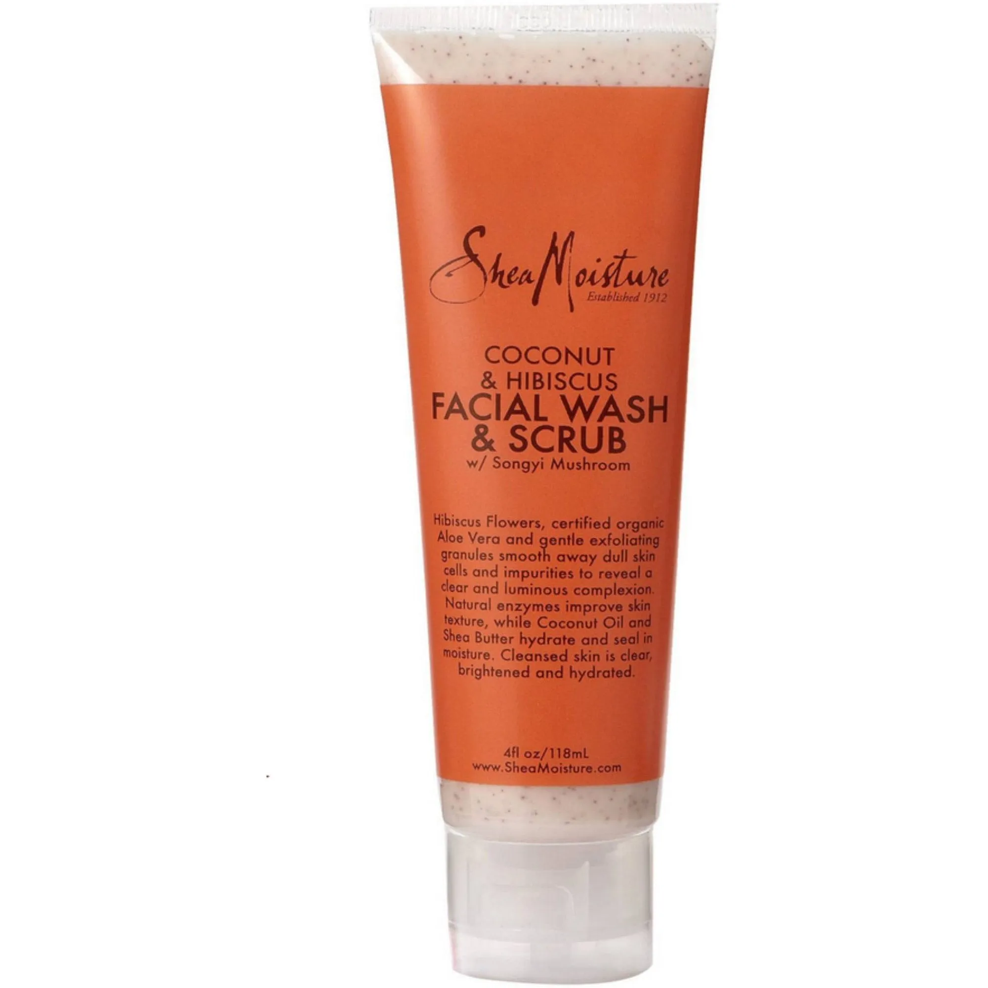 Shea Moisture Coconut And Hibiscus Facial Wash And Scrub 118ml